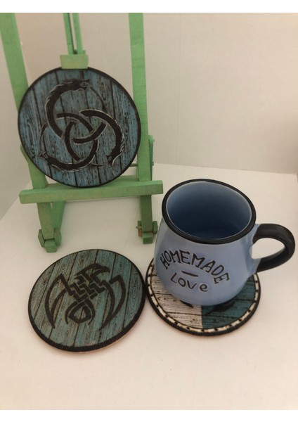 El Yakması Ahşap Bardak Altlığı modelleri