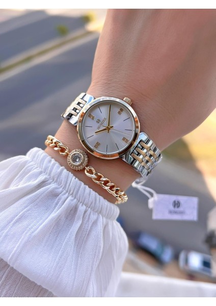 Çelik Kordon 2 Yıl Garantili 30 mt Suya Dayanıklı Kadın Kol Saati+Bileklik HM.B233240.3 fiyatları
