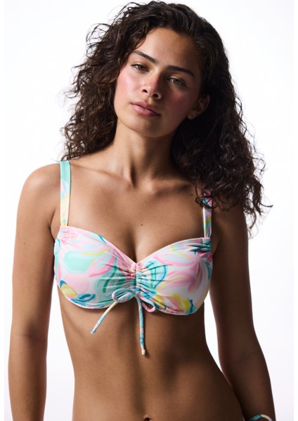 Yaprak Desenli Balenli Bikini Üstü fiyatları