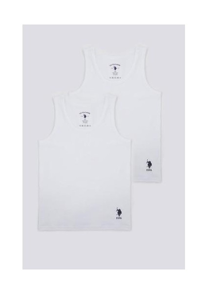 Solid White Beyaz Erkek Çocuk 2'li Atlet