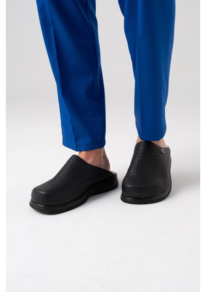 Siyah Erkek Prestij Cool Sabo Terlik Ortopedik Doktor Hemşire Hastane Terliği modelleri