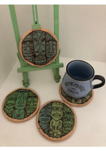 El Yakması Ahşap Bardak Altlığı modelleri