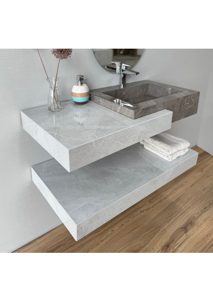 Porselen Banyo Lavabosu -Beyazgri L09