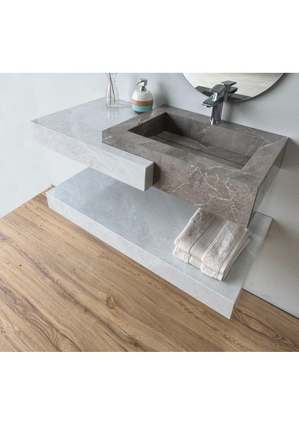 Porselen Banyo Lavabosu -Beyazgri L09 modelleri