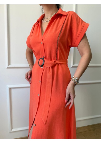 Narçiçeği Yan Fistolu Elbise