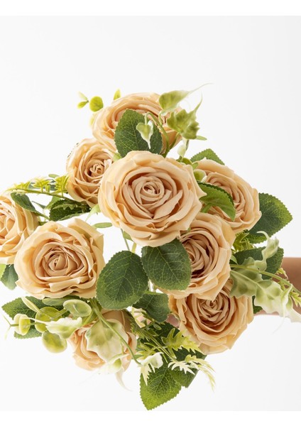 Yapay Aranjmanlı Gül Demeti 9 Dallı Somon modelleri