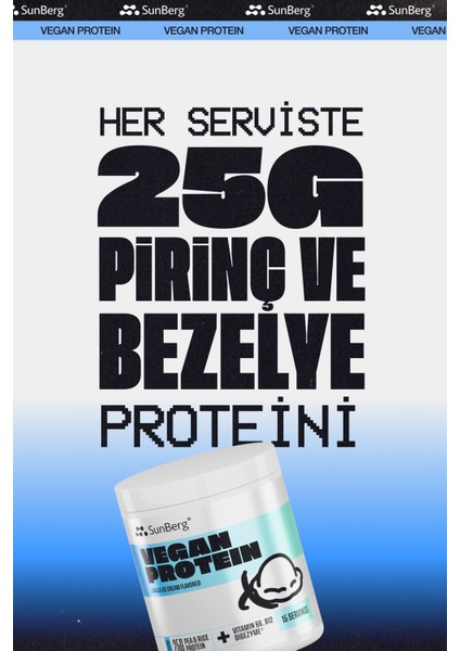 Vegan Protein - Vanilyalı Dondurma 480 gr - 15 Servis fiyatları