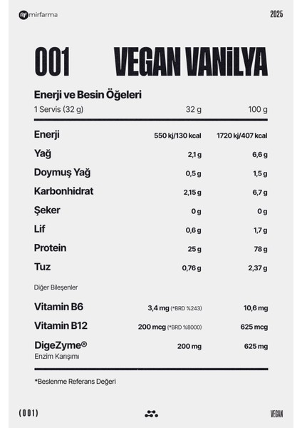 Vegan Protein - Vanilyalı Dondurma 480 gr - 15 Servis modelleri