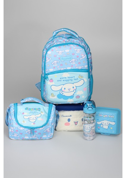 Ile Yeni Sezon Lisanslı Cınnamorol Okul,termoslu Beslenme ve Kalem Çantası Ile 500 ml Matara ve 2 Katlı Beslenme Kabı / Lunch Box "ıslak Mendil Hediyeli"