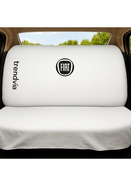 Fiat Logolu Beyaz Penye Oto Koltuk Kılıfı Ön ve Arka Takım - Oto Servis Koruyucu Kılıf fiyatları