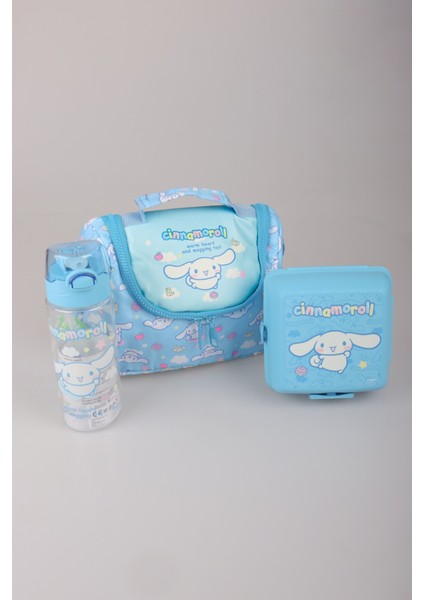 Ile Yeni Sezon Lisanslı Cınnamorol Termoslu Beslenme ÇANTASI,500 ml Matara ve 2 Katlı Beslenme Kabı / Lunch Box "ıslak Mendil Hediyeli"