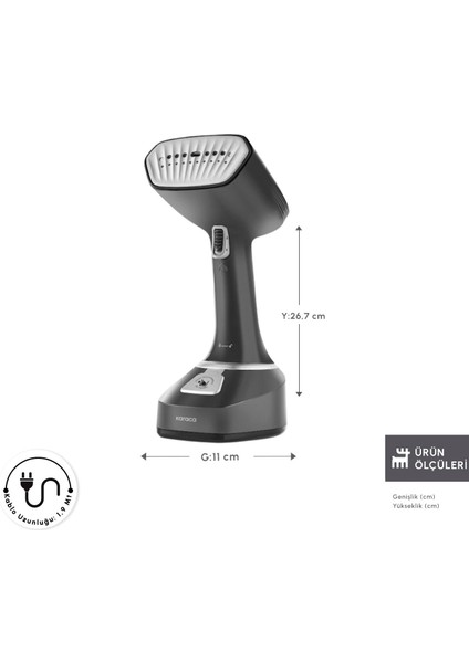 Vantuz Multisteam Led Ekranlı Buharlı Dikey Ütü Black 320 Ml fiyatları