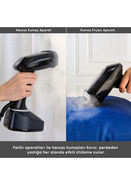 Vantuz Multisteam Led Ekranlı Buharlı Dikey Ütü Black 320 Ml