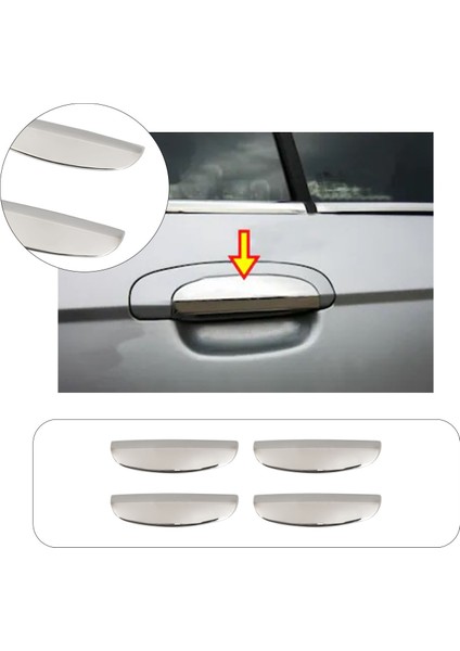 Hyundai Getz Uyumlu 2002 ve Üzeri Krom Kapı Kolu 4 Kapı Paslanmaz Çelik