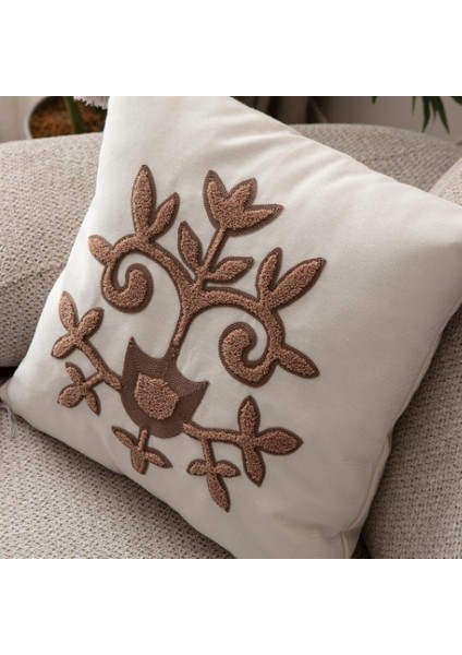 Comfort Punch Desenli Kırlent Kılıfı Kare Dekoratif Bohem Nakışlı Koltuk Yastık Kılıfı Panç 45X45 modelleri