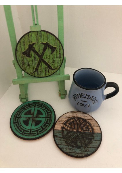 El Yakması Ahşap Bardak Altlığı