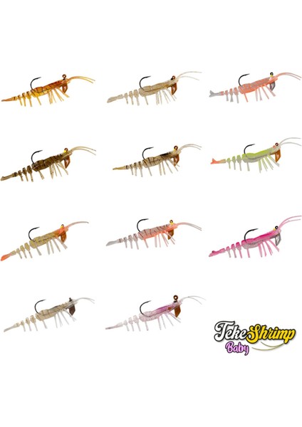 Teke Baby Shrimp 5.5 cm 3.8 gr Silikon Karides Teke TK-508 Star Shrimp