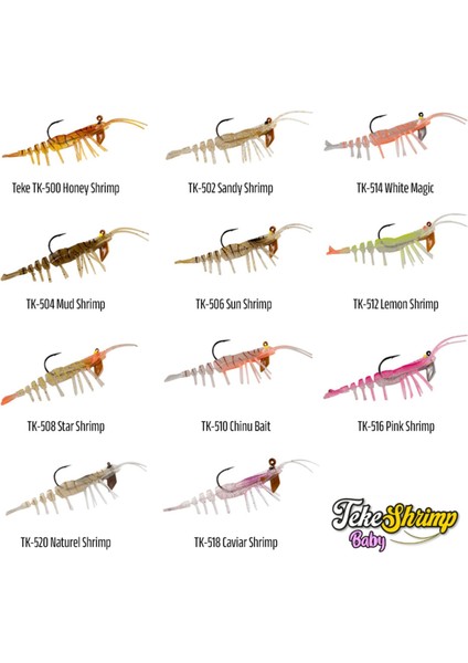 Teke Baby Shrimp 5.5 cm 3.8 gr Silikon Karides Teke TK-508 Star Shrimp fiyatları