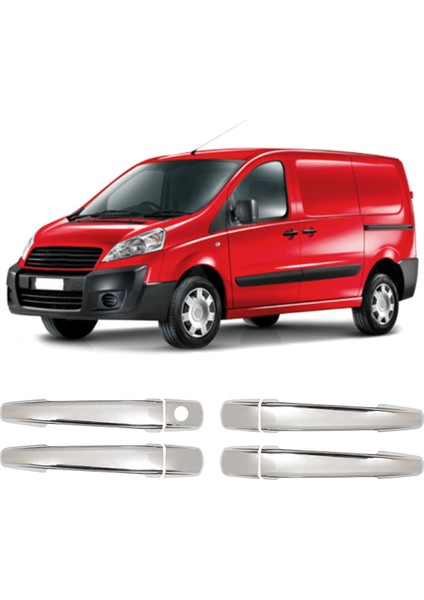 Fiat Scudo Uyumlu 2007-2016 Krom Kapı Kolu 4 Kapı Paslanmaz Çelik