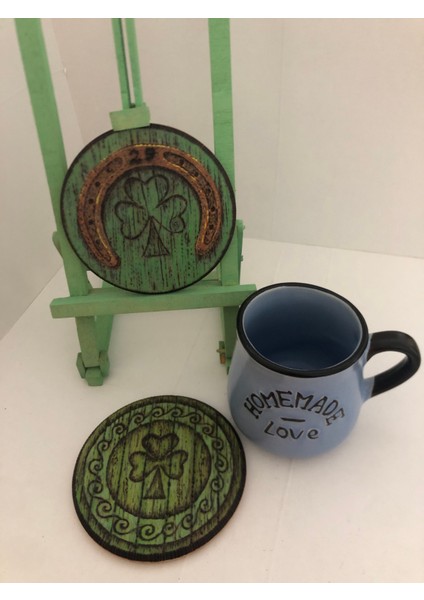 El Yakması Ahşap Bardak Altlığı