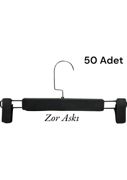 Soft Etek ve Pantolon Askısı Siyah Renk Plastik Askı Soft Touch Kaplama
