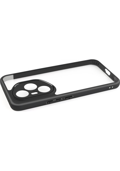Honor 400 Pro Kılıf Kamera Korumalı Şeffaf Arka Yüzey F10T New Roll Kapak - Siyah