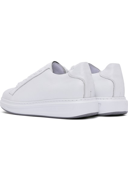 Erkek Beyaz Bağcıklı Deri Sneaker 25WFD610018 indirimleri