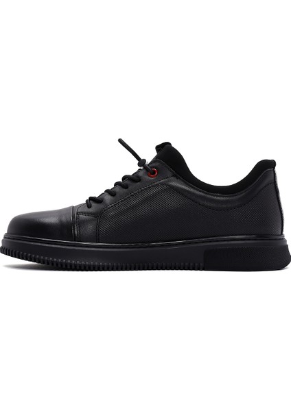 Erkek Siyah Bağcıklı Deri Sneaker 25WFD676026 fiyatları