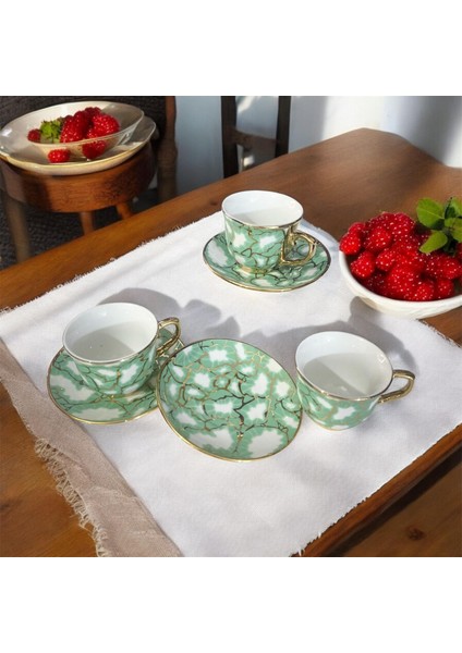 Yaldızlı Porselen Türk Kahve Fincan Seti 2Lİ
