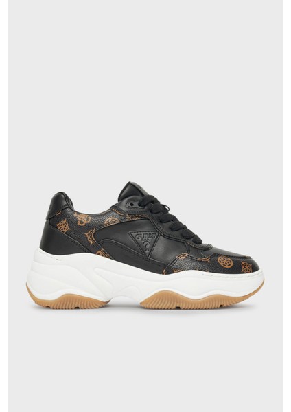 Happy3 4g Logolu Kalın Taban Sneaker Ayakkabı FLTHPYFAL12 Bayan Ayakkabı Flthpy FAL12 Blkbr