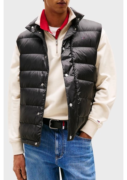 Logolu Regular Fit Dik Yaka Kapitoneli Yelek Erkek Yelek DM0DM21777 Bds