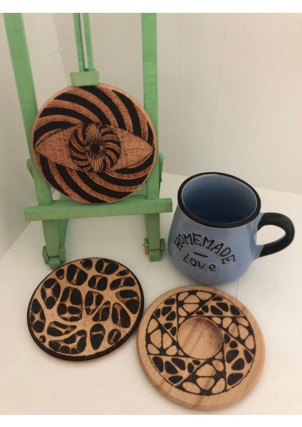 El Yakması Ahşap Bardak Altlığı