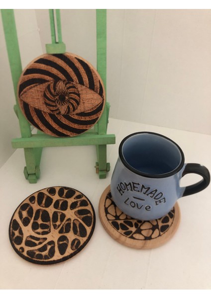 El Yakması Ahşap Bardak Altlığı modelleri