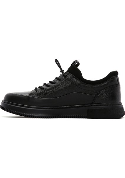 Erkek Siyah Bağcıklı Deri Sneaker 25WFD6761FT fiyatları