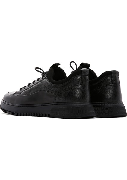 Erkek Siyah Bağcıklı Deri Sneaker 25WFD6761FT indirimleri