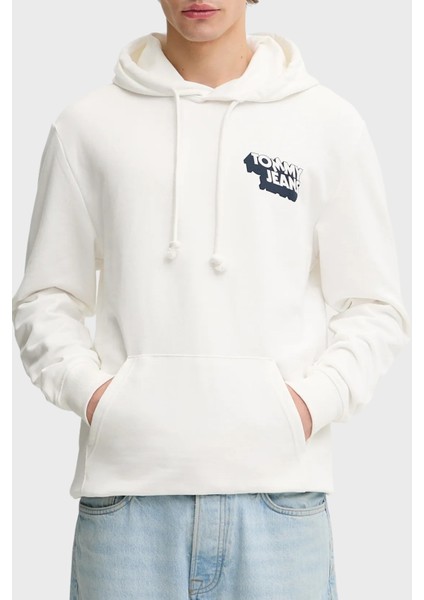 Grafik Logo Baskılı Pamuklu Regular Fit Kapüşonlu Sweat Erkek Sweat DM0DM21625 Ybl