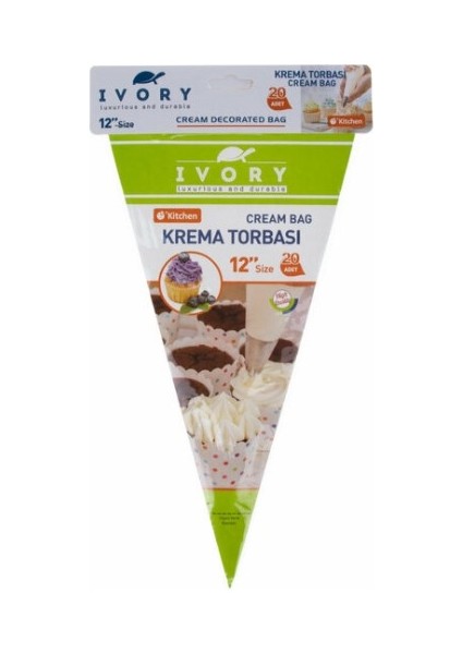 - Krema Torbası Şeffaf 20'li - 12" - IVO-PST219 3747