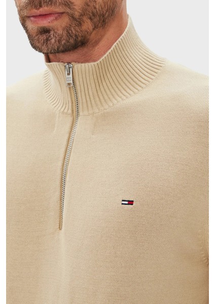 Pamuklu Slim Fit Yarım Fermuarlı Dik Yaka Kazak Erkek Kazak DM0DM21654 Rbv fırsatları
