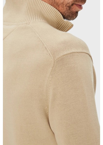 Pamuklu Slim Fit Yarım Fermuarlı Dik Yaka Kazak Erkek Kazak DM0DM21654 Rbv indirimleri