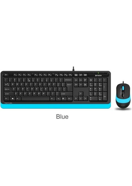 F1010 USB Q Trk Optic Mouse Siyah/Mavi Standart Klavye - Mouse Set fırsatları