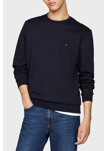Pamuklu Regular Fit Bisiklet Yaka Logolu Sweat Erkek Sweat MW0MW37241 Dw5 modelleri