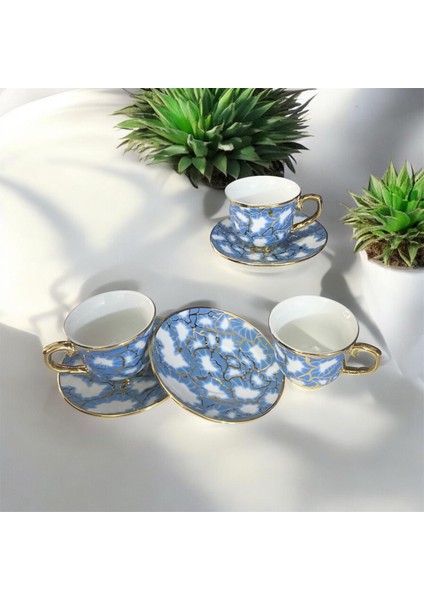 Yaldızlı Porselen Türk Kahve Fincan Seti 2Lİ