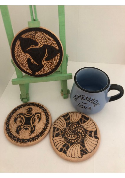 El Yakması Ahşap Bardak Altlığı