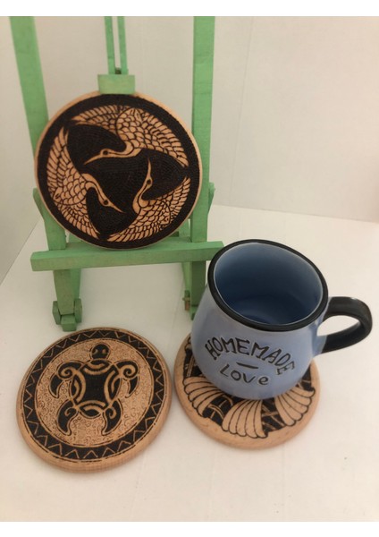 El Yakması Ahşap Bardak Altlığı modelleri