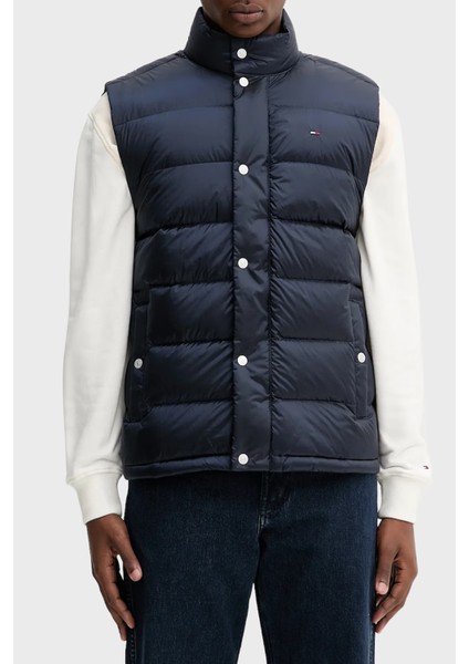 Logolu Regular Fit Dik Yaka Kapitoneli Şişme Yelek Erkek Yelek DM0DM21777 C1G