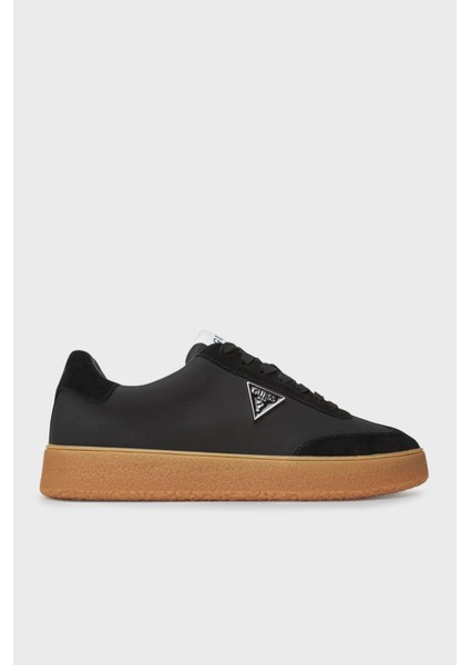 Wiman Logolu Hakiki Deri ve Süet Detaylı Sneaker Ayakkabı FMTWIMLEA12 Erkek Ayakkabı Fmtwım LEA12 Black