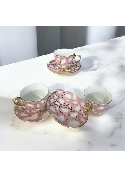 Yaldızlı Porselen Türk Kahve Fincan Seti 2Lİ