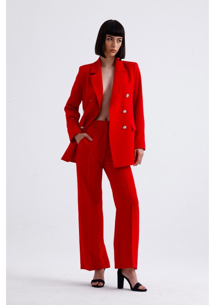 Kadın Takım Elbise Ceket ve Pantolon | TK34239 Kırmızı fiyatları