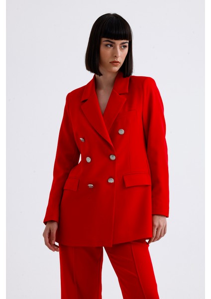 Kadın Takım Elbise Ceket ve Pantolon | TK34239 Kırmızı modelleri