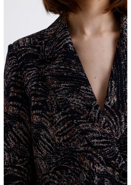 Astarlı Desenli Takım Elbise Ceket ve Pantolon | CKT36036 Siyah Kahve Desenli fırsatları